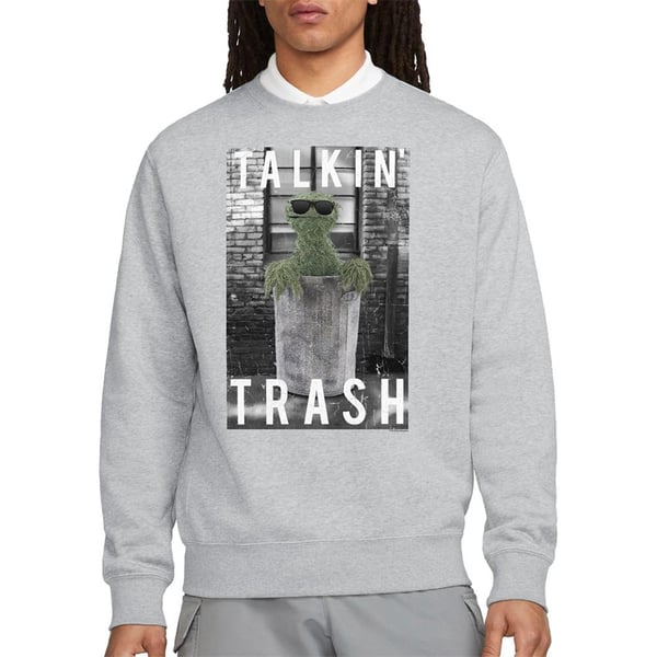 Sesame Street Unisex Adult Talkin Trash Sweatshirt
