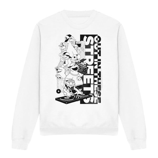 Sesame Street Unisex Adult Out In These Streets Sweatshirt