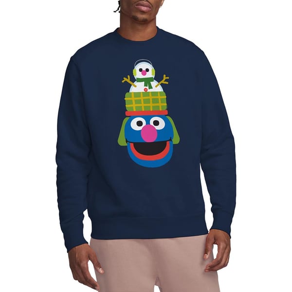 Sesame Street Unisex Adult Grover Nutcracker Christmas Sweatshirt