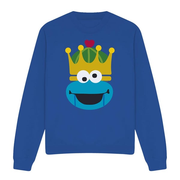 Sesame Street Unisex Adult Cookie Monster Nutcracker Christmas Sweatshirt