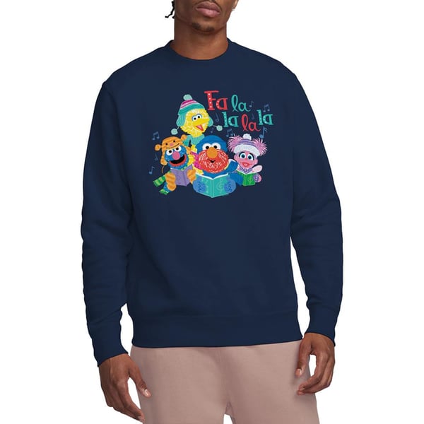 Sesame Street Unisex Adult Fa La La La Carols Christmas Sweatshirt