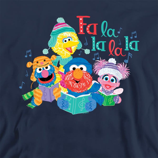 Sesame Street Unisex Adult Fa La La La Carols Christmas Sweatshirt