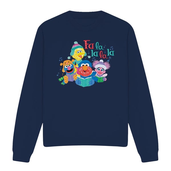 Sesame Street Unisex Adult Fa La La La Carols Christmas Sweatshirt