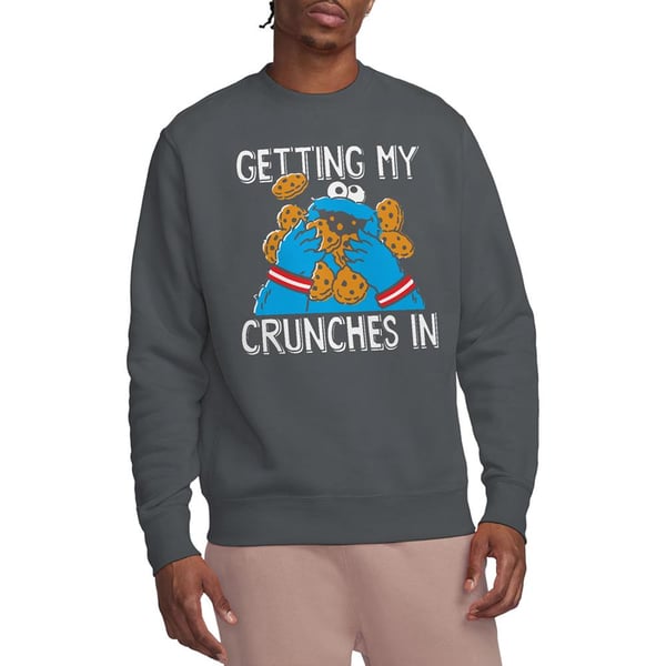 Sesame Street Unisex Adult My Crunches Cookie Monster Sweatshirt