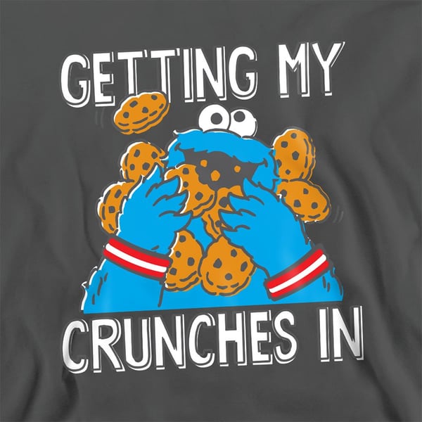 Sesame Street Unisex Adult My Crunches Cookie Monster Sweatshirt