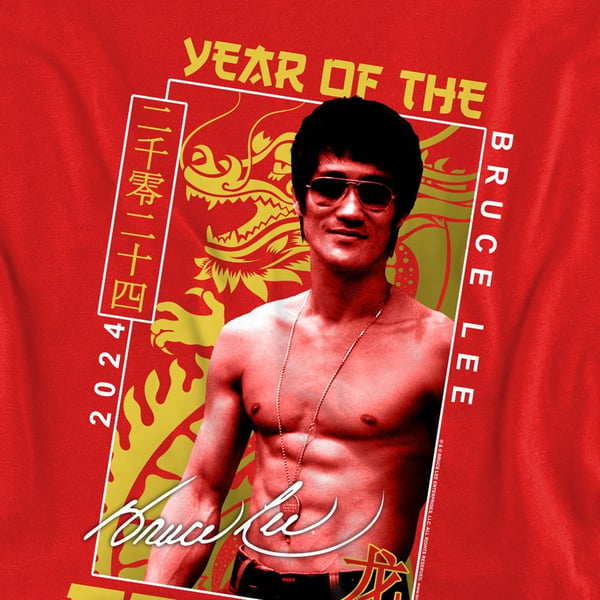 Bruce Lee Unisex Adult Year Of The Dragon Framed Sweatshirt