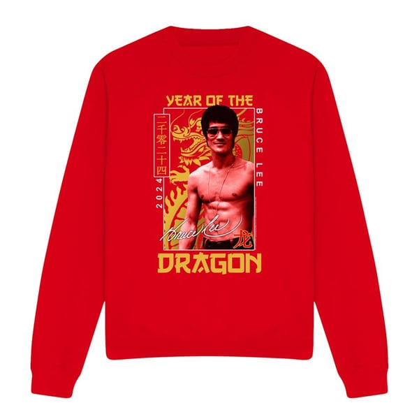 Bruce Lee Unisex Adult Year Of The Dragon Framed Sweatshirt
