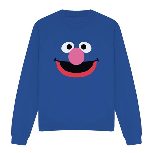 Sesame Street Unisex Adult Grover Face Sweatshirt