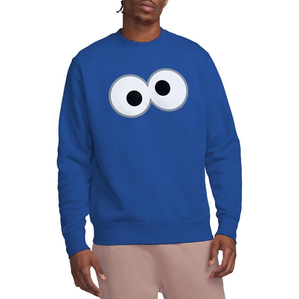 Sesame Street Unisex Adult Cookie Monster Eyes Sweatshirt