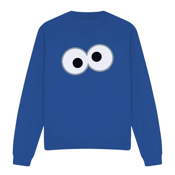Sesame Street Unisex Adult Cookie Monster Eyes Sweatshirt