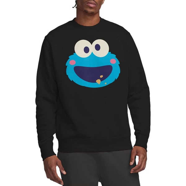 Sesame Street Unisex Adult Kawaii Cookie Monster Face Sweatshirt