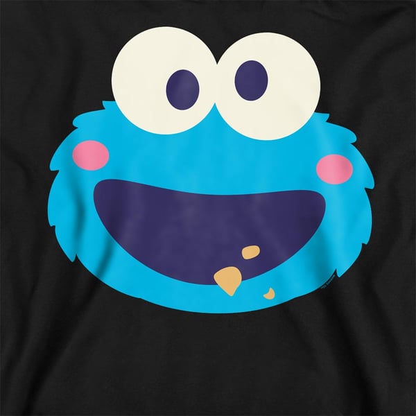 Sesame Street Unisex Adult Kawaii Cookie Monster Face Sweatshirt