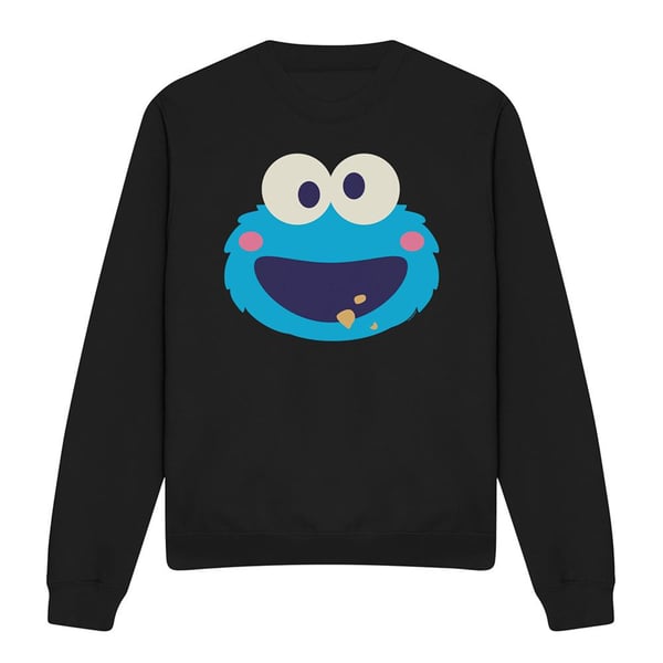 Sesame Street Unisex Adult Kawaii Cookie Monster Face Sweatshirt