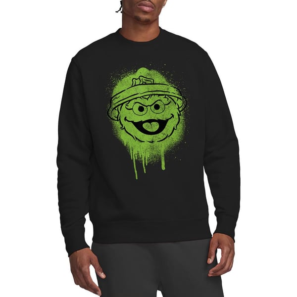 Sesame Street Unisex Adult Oscar The Grouch Graffiti Sweatshirt