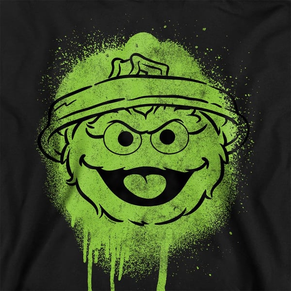 Sesame Street Unisex Adult Oscar The Grouch Graffiti Sweatshirt