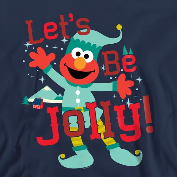 Sesame Street Unisex Adult Let´s Be Jolly Elmo Elf Christmas Sweatshirt