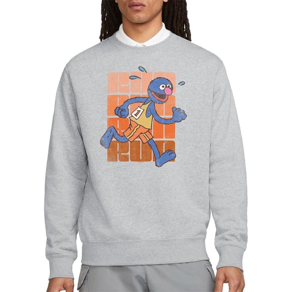 Sesame Street Unisex Adult Run Run Grover Sweatshirt