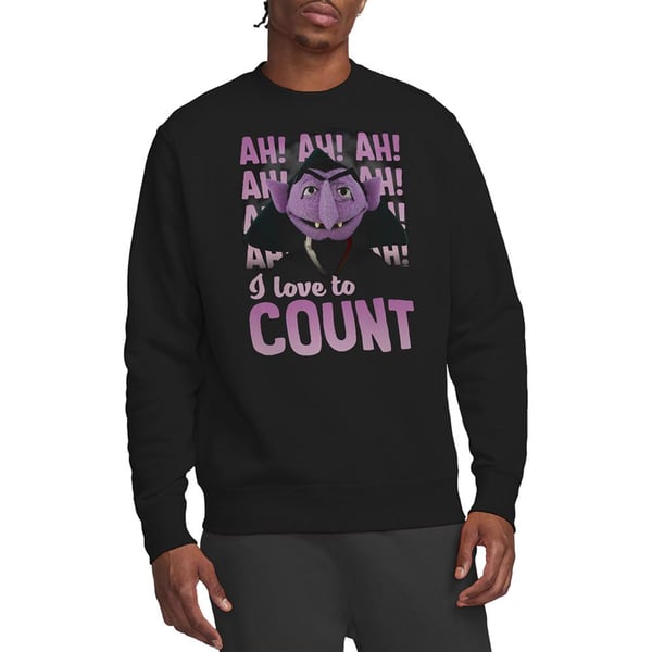 Sesame Street Unisex Adult The Count Ah! Ah! Ah! Sweatshirt