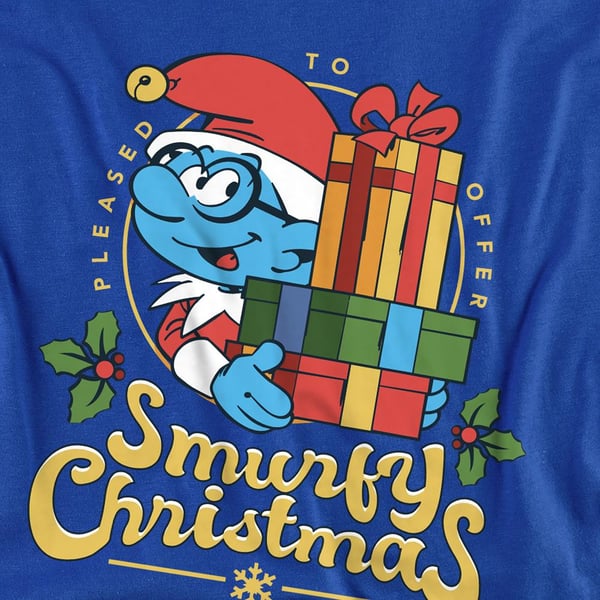 The Smurfs Unisex Adult Brainy Smurf Christmas Sweatshirt