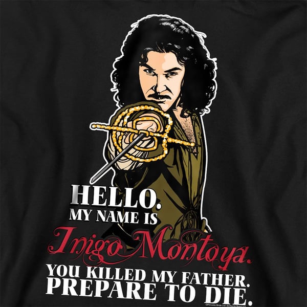 The Princess Bride Unisex Adult Hello Inigo Montoya Sweatshirt