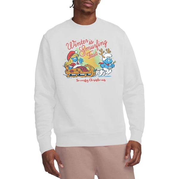The Smurfs Unisex Adult Winter Is Smurfing Fast Smurfette Christmas Sweatshirt
