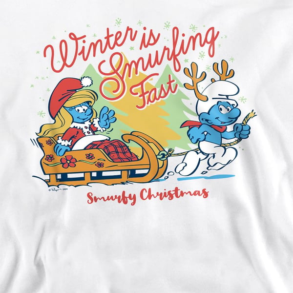 The Smurfs Unisex Adult Winter Is Smurfing Fast Smurfette Christmas Sweatshirt