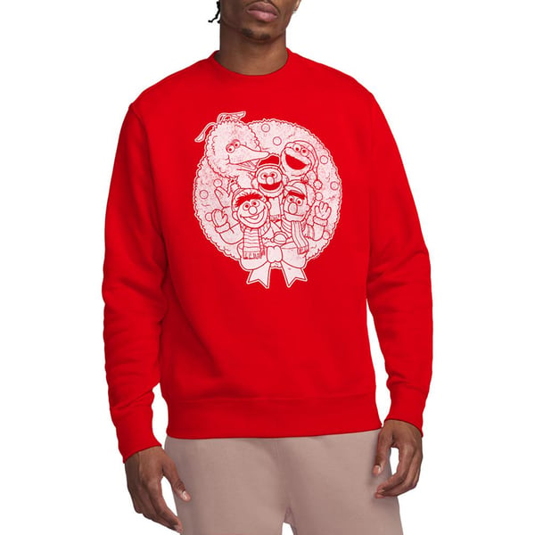 Sesame Street Unisex Adult Wreath Vintage Christmas Sweatshirt