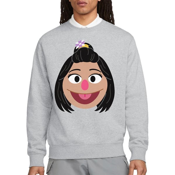 Sesame Street Unisex Adult Ji-Young Face Sweatshirt