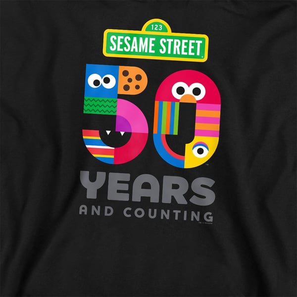 Sesame Street Unisex Adult 50 Years Logo Sweatshirt