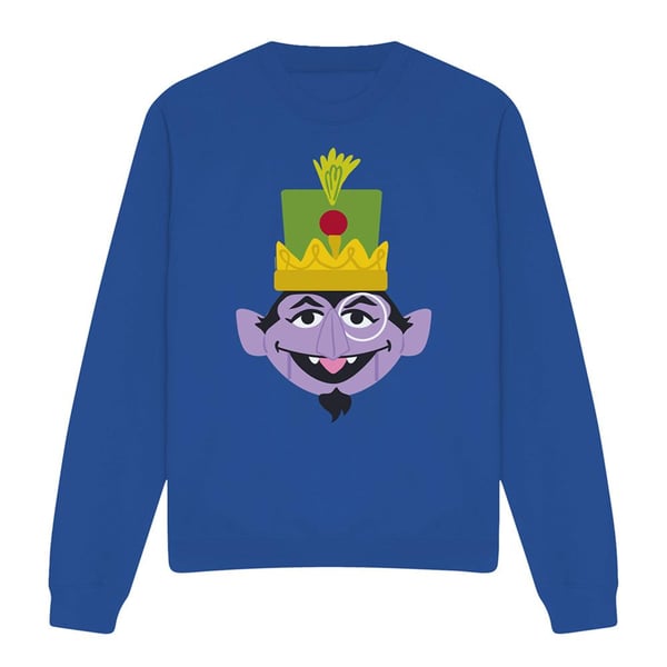 Sesame Street Unisex Adult Count von Count Nutcracker Christmas Sweatshirt