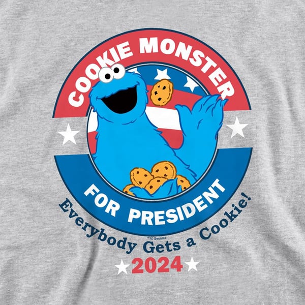 Sesame Street Unisex Adult Cookie For President Cookie Monster Sweatshirt
