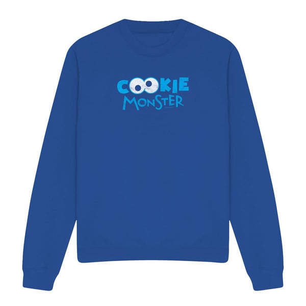 Sesame Street Unisex Adult Cookie Monster Eyes Sweatshirt