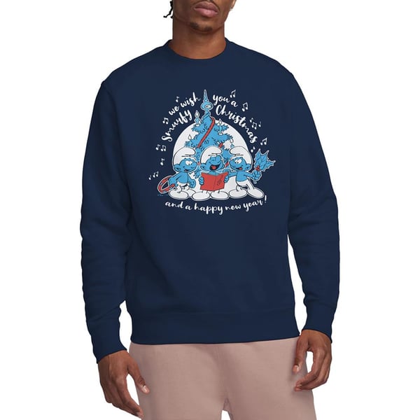 The Smurfs Unisex Adult Smurfy Christmas Carols Sweatshirt