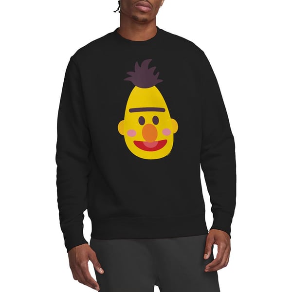 Sesame Street Unisex Adult Kawaii Bert Face Sweatshirt