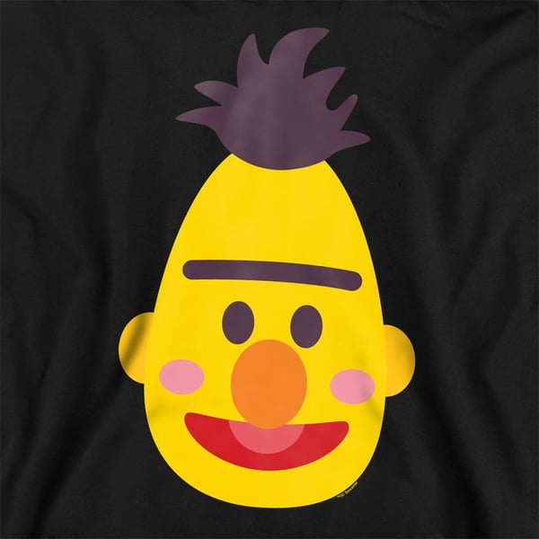 Sesame Street Unisex Adult Kawaii Bert Face Sweatshirt