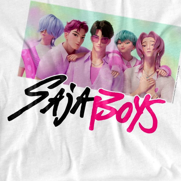 K-Pop Demon Hunters Unisex Aikuisten Saja Boys Valokuvakehys T-paita