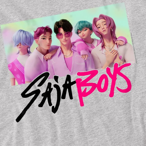 K-Pop Demon Hunters Unisex Aikuisten Saja Boys Valokuvakehys T-paita