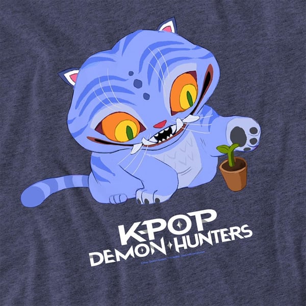 K-Pop Demon Hunters Unisex Adult Cute Derpy Tiger Heather T-Shirt
