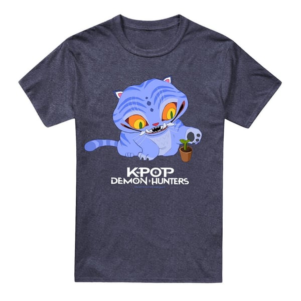 K-Pop Demon Hunters Unisex Adult Cute Derpy Tiger Heather T-Shirt