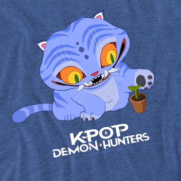 K-Pop Demon Hunters Unisex Adult Cute Derpy Tiger Heather T-Shirt