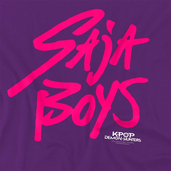 K-Pop Demon Hunters Unisex Adult Saja Boys Logo T-Shirt