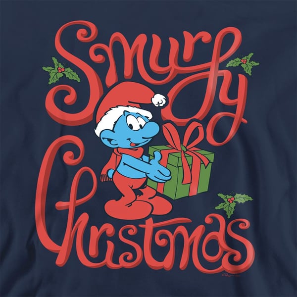 The Smurfs Unisex Adult Smurfy Christmas Gift Wrap Sweatshirt