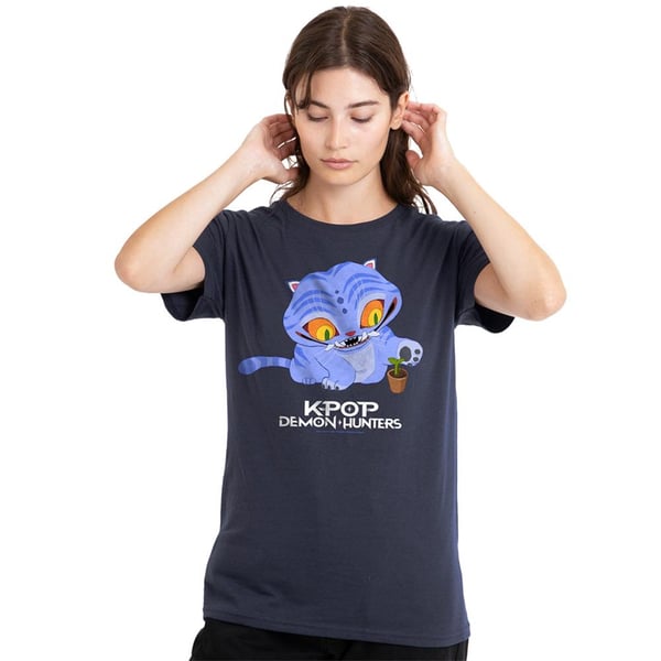 K-Pop Demon Hunters Womens/Ladies Cute Derpy Tiger Cartoon T-Shirt