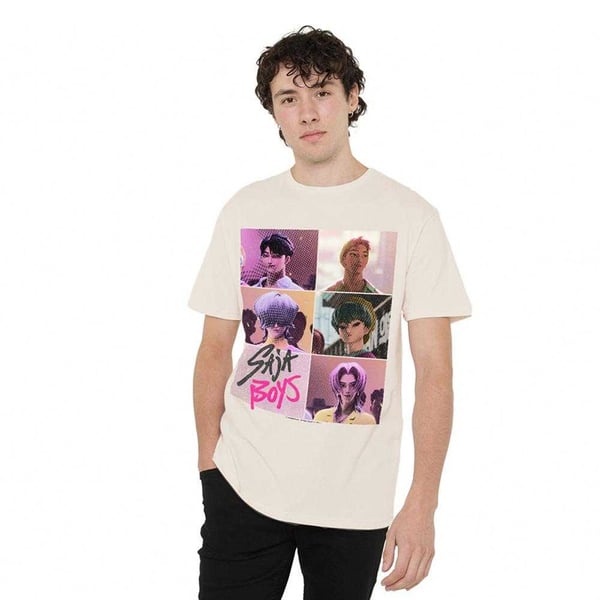 K-Pop Demon Hunters Unisex Adult Era Saja Boys Grid T-Shirt