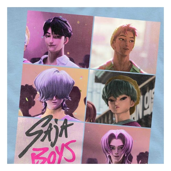 K-Pop Demon Hunters Unisex Adult Era Saja Boys Grid T-Shirt
