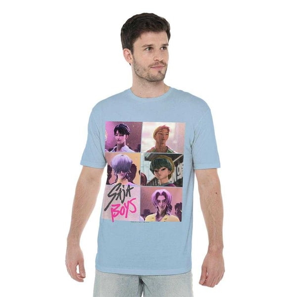 K-Pop Demon Hunters Unisex Adult Era Saja Boys Grid T-Shirt