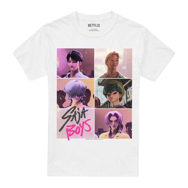 K-Pop Demon Hunters Unisex Adult Era Saja Boys Grid T-Shirt