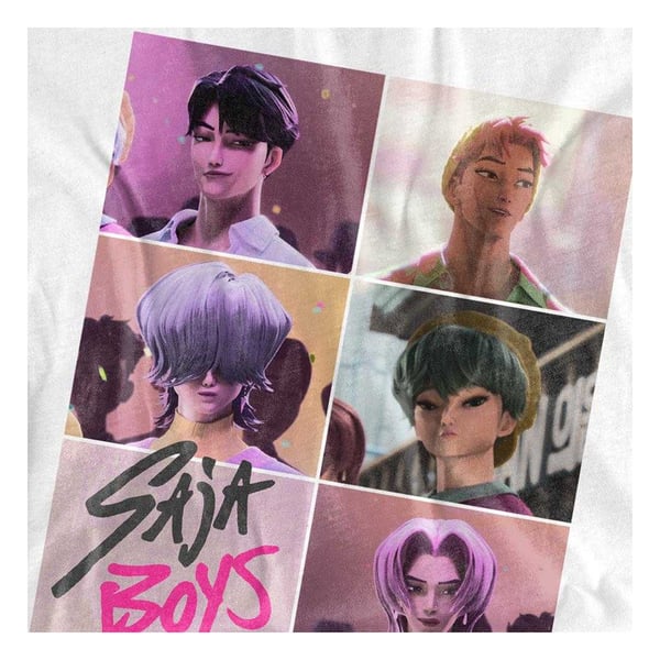 K-Pop Demon Hunters Unisex Adult Era Saja Boys Grid T-Shirt
