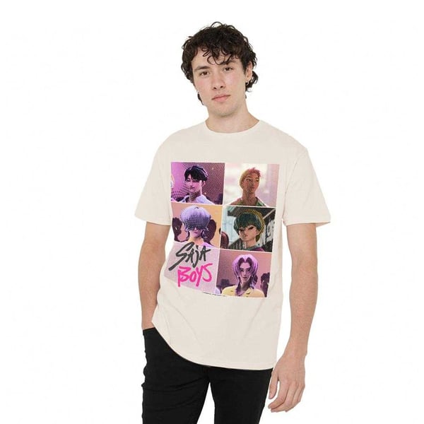 K-Pop Demon Hunters Unisex Adult Era Saja Boys Grid T-Shirt