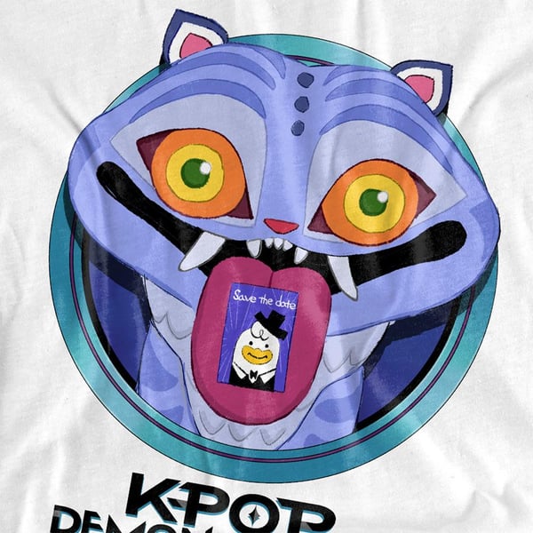 K-Pop Demon Hunters Dam/Dam Save The Date Derpy Tiger Tecknad T-Shirt